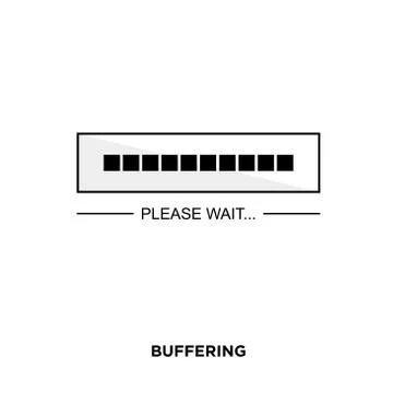 Buffering icon isolated on white background for your web, mobile and app desi Stock Illustration
