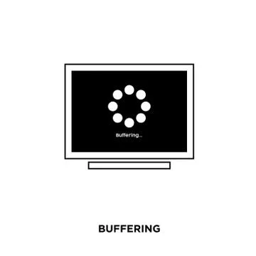 Buffering icon isolated on white background for your web, mobile and app desi Stock Illustration