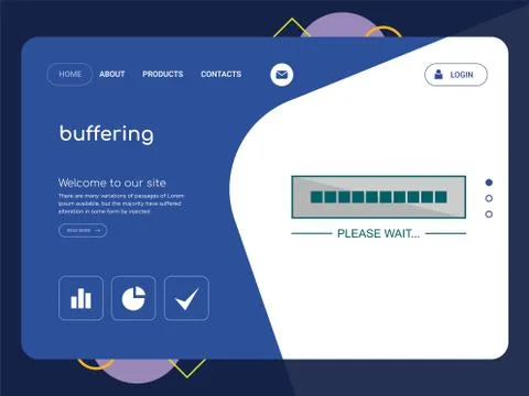 Buffering Landing page website template design Gratis stockillustratie