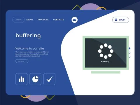 Buffering Landing page website template design 無料イラスト素材