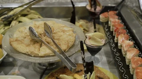 Buffet assortment of sweets Stock Footage 84315807