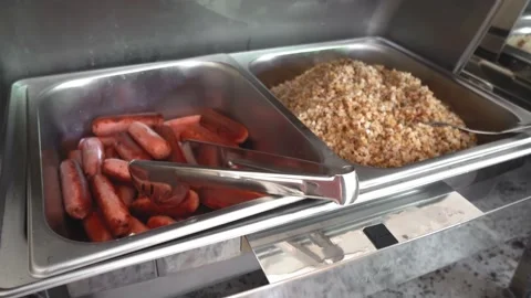 Buffet breakfast concept, breakfast time in luxury hotel, Stock Footage 204995991