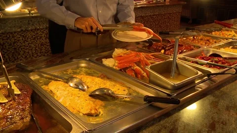 Buffet crab seafood Stock Footage 81605948