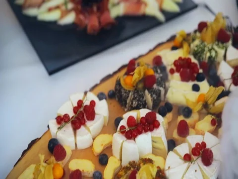 Buffet: crawfish and shrimp are on the plate Stock Footage 77978602