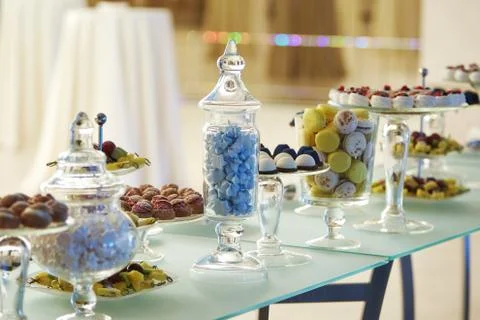 Buffet cupcakes sweets Stock Photos