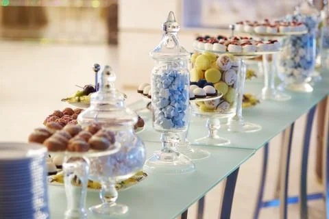 Buffet cupcakes sweets Stock Photos