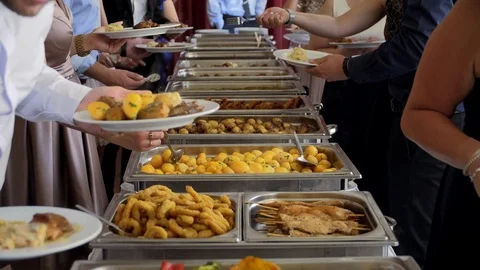 Buffet the food is beautifully on the table Vidéo 118820896