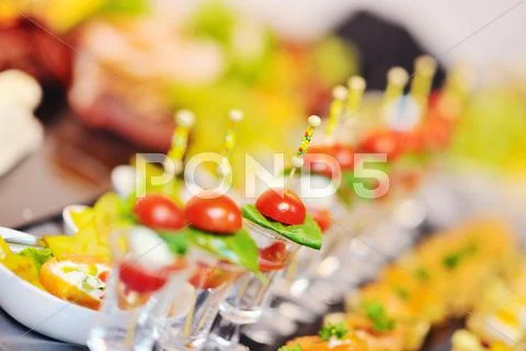 Buffet food closeup Stock Photos