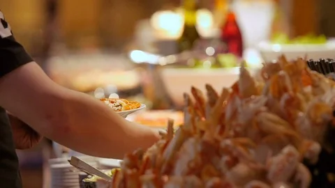 Buffet food Stock Footage 77406590