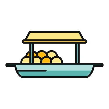 Buffet food serving dish with cover icon Stock Illustration