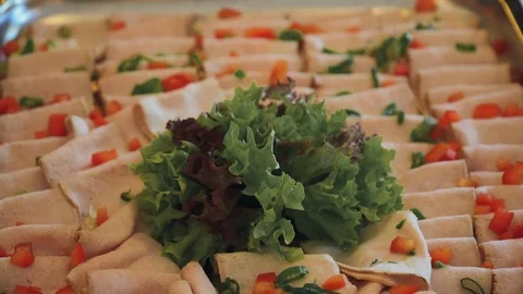 Buffet food is on the table Vídeo Stock 108168253