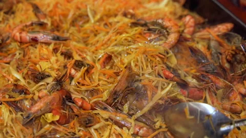 Buffet, food is on the table Stock Footage 163500704