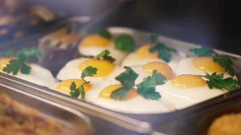 Buffet in the Hotel Dining Room Video stock 151358961