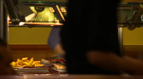 Buffet Hungry People Stock Footage 41261915