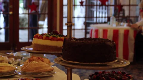 Buffet Line and Dessert Stock Footage 37438643
