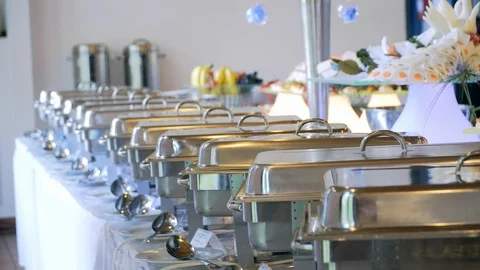 Buffet line of lunch and dinner 스톡 동영상 89205372