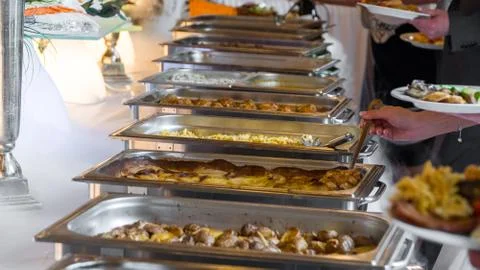 Buffet line of lunch and dinner Фото