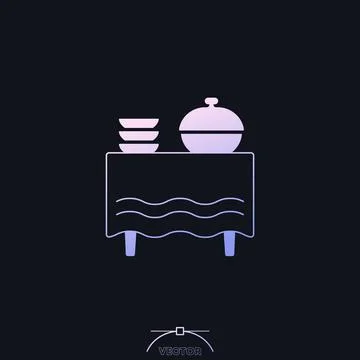Buffet or catering icon with a gradient Stock Illustration