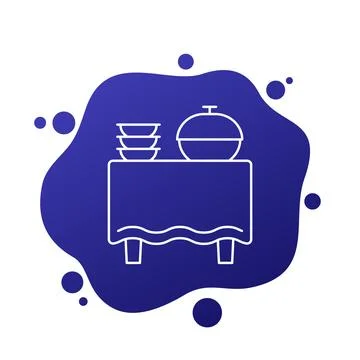 Buffet or catering icon, line vector Stock Illustration