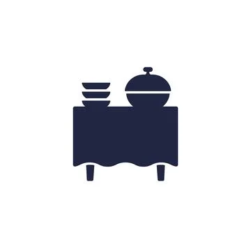Buffet or catering icon on white Stock Illustration