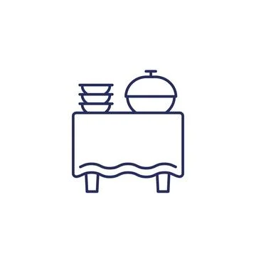 Buffet or catering line icon Stock Illustration