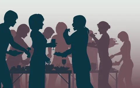 Buffet party Stock Illustration