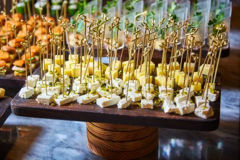 Buffet reception snacks Foto stock