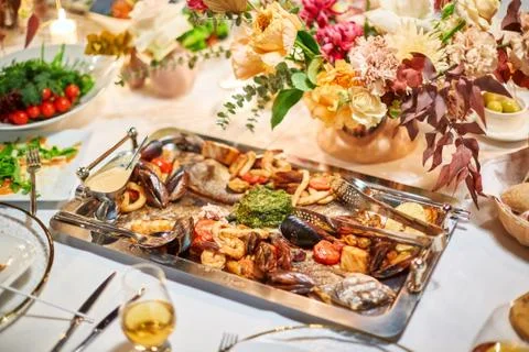 Buffet reception snacks Foto stock