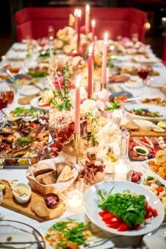 Buffet reception snacks Foto stock