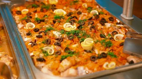 Buffet in the restaurant. Stock Footage 75563239