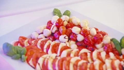 Buffet, salad is beautiful on the plate Stock Footage 74892205
