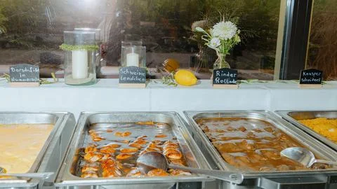 Buffet Selection of Assorted Hot Dishes 写真素材