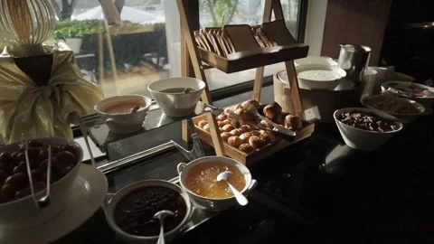 Buffet showcase Stock Footage 295103697
