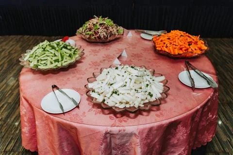 Buffet Simple Salad Bar Stock Photos