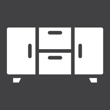 Buffet solid icon, Furniture and interior Stockillustratie