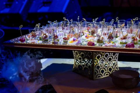A buffet table with appetizers Stock Photos
