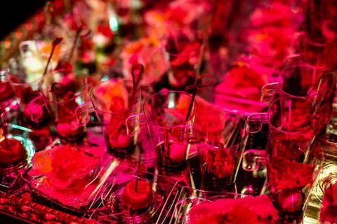 A buffet table with appetizers Stock Photos
