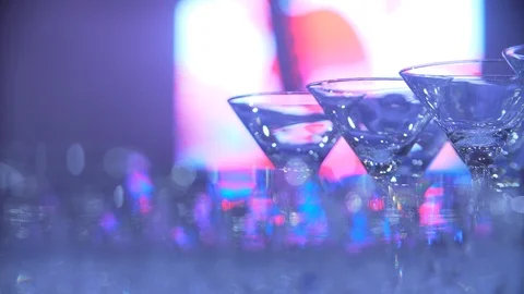 Buffet table with champagne glasses Stock Footage 116678704