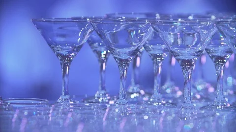 Buffet table with champagne glasses Stock Footage 116678866
