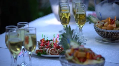 Buffet table Stock Footage 101731324