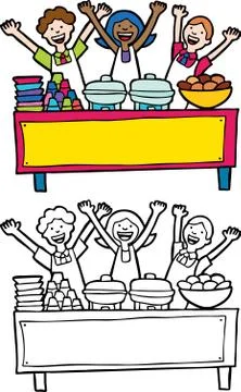 Buffet table イラスト素材