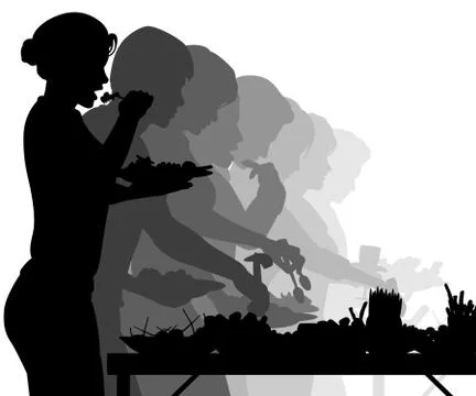 Buffet table Illustrazione stock