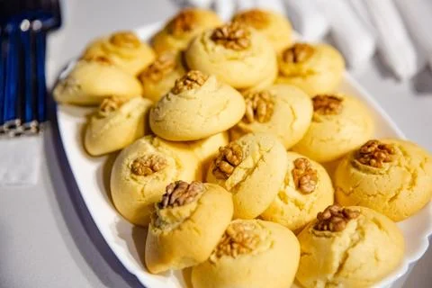 Buffet table with snacks for guests Stock Photos