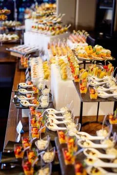Buffet table with sweets 스톡 사진