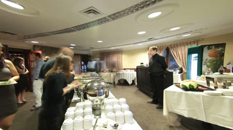 Buffet table Time Lapse Stock Footage 32240573