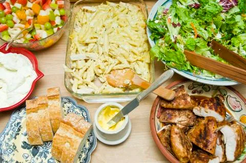 Buffet of tons of food Stock Photos