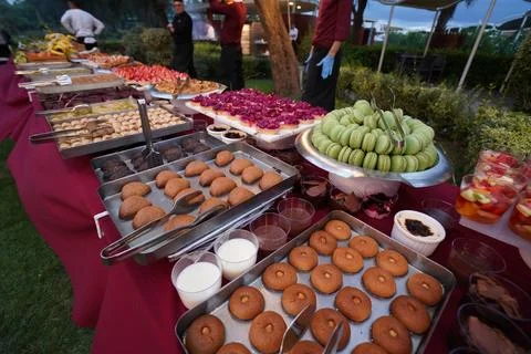 Buffet with turkish desserts Stock Photos