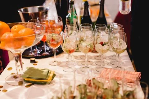Buffet wedding drink snack Stock Photos