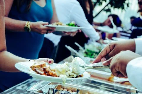 Buffet in the wedding Stock Photos