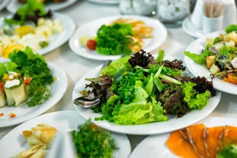 Buffets, appetizers, wedding table Stock Photos